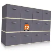 Packs Storage Cubes, 11 Inch Cube Storage Bins, Foldable Decorative 12 Gray