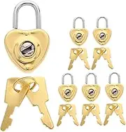 Ciieeo 6Sets Mini Heart Shaped Padlock Cute Decorative Locks for Diary Luggage and Accessories Key Padlocks with Adorable Heart Design Easy to Carry