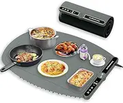 Food Warming Mat, Fast Heating Silicone Electric Warming Tray with 9 Level Temperature and Timer Setting, Roll Up Buffet Hot Plates Heat Pad, Portable Food Warmer for Parties Home Travel