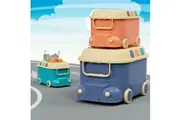 Keezi 3PCS Toy Storage Box Cute Car Toy Container Kids Toys Organiser Snack Boxes