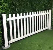 White Temporary 1780mm wide Portable Fencing Events PVC Picket Fence 1350mm high