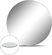 WGV Large Round Mirror Plate 10" Diameter, 4.5 mm Thickness, Frameless Sanded Edges, Quality Thick Candle Tray, Home Event Party Wedding Table Centerpiece Wall Decor, 1 Piece