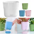 Stylish Resin Square Planters with Effective Drainage 5PCS Set for Your Space