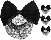 SAFIGLE Fashionable Hair Bow Mesh Clips Soft Elastic Hair Nets for Bun Holders