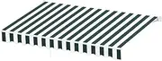 Instahut Retractable Folding Arm Awning Manual Sunshade 3Mx2.5M Green White