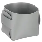 PU Leather Desktop Storage Organizer Box Tray Catchall Vanity Tray(Grey)