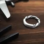 【ART64】戒指 方晶格-黑麻花平版戒 霧面 純銀戒指