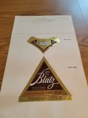 1963 Blatz Beer 32oz beer bottle label military use George paper work pabst Wi