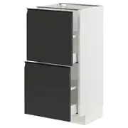 METOD / MAXIMERA base cabinet with 2 drawers, white/Upplöv matt anthracite, 40x37x80 cm