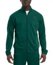 Reebok Identity Vector Zip-Front Track Jacket Mens L Collegiate Green Collar L/S