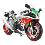 [Risopen] 1:12 Motorcycle Model for Aprilia RSVA RR1000 Metal Die-cast with Plastic Motorcycle Model No Assembly Required Mini Finished Moto Adult（White & Red）