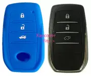 BLUE SILICONE CAR KEY COVER FOR TOYOTA FORTUNER KLUGER PRADO RAV4 CAMRY HILUX