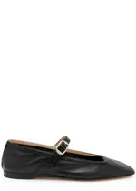LE Monde Beryl Lea Mary Jane Leather Ballet Flats - Black - 40 (IT40 / UK7) 40 (IT40 / UK7)