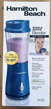 Hamilton Beach | Blue Portable Blender With Lid | New