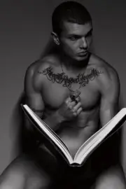 [O338] Handsome Man Cute Male Model Showing Off Body Physique Art Photography