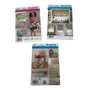 Simplicity Sewing Patterns Lot/3 Organizers/Window Treatments/Stuff Animal Bags