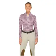 LIB829 RJ Classics Women's Libby 1/4 Zip L/Sleeve Schooling Shirt Mauve Chains