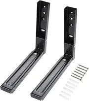 Hniuyun Universal Wall-Mounted Microwave Brackets ,Foldable Arm Adjustable Extensible Wall Hanging Microwave Brackets Oven Stand Shelf Rack Load 99 lb (Black)