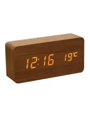 [Living Today] Led Digital Wooden Alarm Clock in Brown