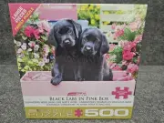 Eurographics 500 Piece Puzzle BLACK LABS IN PINK BOX