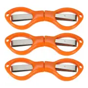 3 Pcs Folding Scissors Non-Rust Portable Mini Scissors Travel Small Shear Orange