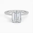 2.27 Ct D VS1 Lab Grown emerald Diamond Solitaire Engagement Ring 14k White Gold