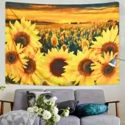 Sunflower Field Bright Yellow Flowers Floral Wall Art background Backdrop Accent