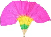 [OSOLADY] Performance Hand Fan Lightweight Folding Fan Imitation Silk Bamboo for Yangko Square Dance