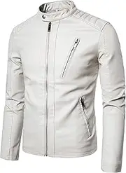 [Zylphorix] Classic Black Leather Jacket for Men - Slim Fit with Functional Pockets, Perfect for Casual & Smart Wear