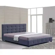 Palermo Linen Fabric Deluxe Bed Frame - 2 Colours - Grey