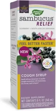 Nature's Way | Sambucus Relief - KIDS Cough Syrup | Elderberry & Geranium, 8 oz