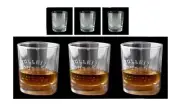 BULLEIT BOURBON 3 x OVAL & EMBOSSED TUMBLER GLASSES 200ml BNIB MAN CAVE USA
