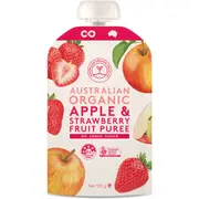 Australian Organic Food Co Fruit Puree Apple & Strawberry 120g