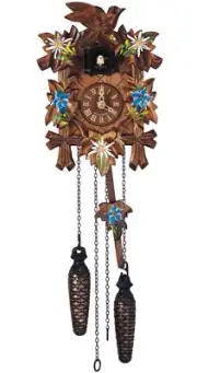 Quartz Cuckoo Clock 5 leaves, bird, with music SC Q 70/10E NEW