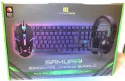 Samurai Essential Gaming Bundle Mouse Keyboard Headset Back-Lit Illuminated NEW