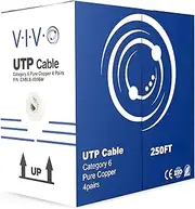 VIVO 250ft Bulk Cat6 Wire, Full Copper Ethernet Cable, 23 AWG, UTP Pull Box, LAN Network, White, CABLE-V016W