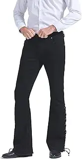 [Wbestwind] Men's Relaxed Stretch Bell Bottom Fit Comfort Flared Retro Leg Denim Jeans