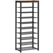 Shoe Rack, 10-Tier Shoe Storage Organizer, Narrow Shoe Shelf, Saving Space, S...