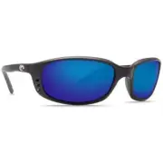 Costa Brine Matte Black Frame Sunglasses w/Blue Mirror 580P 06S9017-90170759