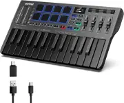 Donner DMK25 Pro MIDI Keyboard Controller, 25 Mini Key Portable USB-C MIDI Keybo
