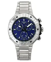 Tissot T-Race Chronograph Stainless Steel Blue Dial Quartz T141.417.11.041.00 100M Men's Watch