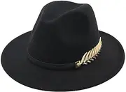 [Generic] Hunting Apparel Hat Wool Hat Women Men Unisex Hat Steam Punk Hat Top Hat Fashion Ribbon Decorative Hat Trapper Hat Gloves Men (#A-Black, One Size)