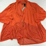 Chicos Siesta Orange Perforated Jacket Size XL NWT