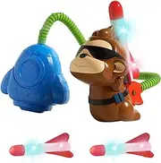 Toy Rocket for Kids - Airplane Launching Pad Stomper Rocket with Monkey - Fun High Flying Outdoor Activities Jump Sports Game for Birthday & Garden