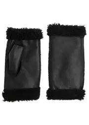 Dents Vera Fingerless Leather Gloves - Black S