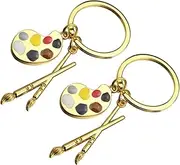 [Minkissy] 2Pcs Shaped Metal Keychain Lifelike Pendant for Bags Luggage and Backpacks Unique Decorative Key Ring Students and Art Lovers