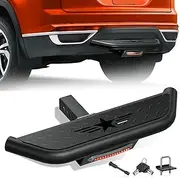 YZONA Universal Bumper Hitch Step Trailer with Brake Light for 2 Inch Receiver Compatible with Pickups Trucks SUVs Vans ATVs, with U-Bolts Stabilize & Pin Lock, Towing Rear Guard Protector bar