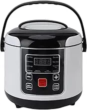 Asixxsix 2L Mini Rice Cooker, 12V Electric Lunch Box Car Rice Cooker with Steam Basket & Cigarette Lighter Power Cord, Non Stick Pot for Travel Camping Cooking Soup Grain