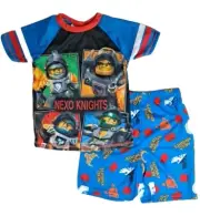 LEGO Nexo Knights Boys 2 pc Pajama Set Shirt/shorts Blue top NWT sz 4/5, 6/7