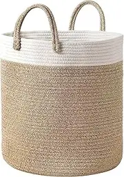 Toy Storage Baskets Cute Laundry Basket with Handles Dog Toy Storage Basket Durable Large Cotton Rope Storage Bins Home Organizer Solution for Office, Bedroom, Closet, Toys & Laundry